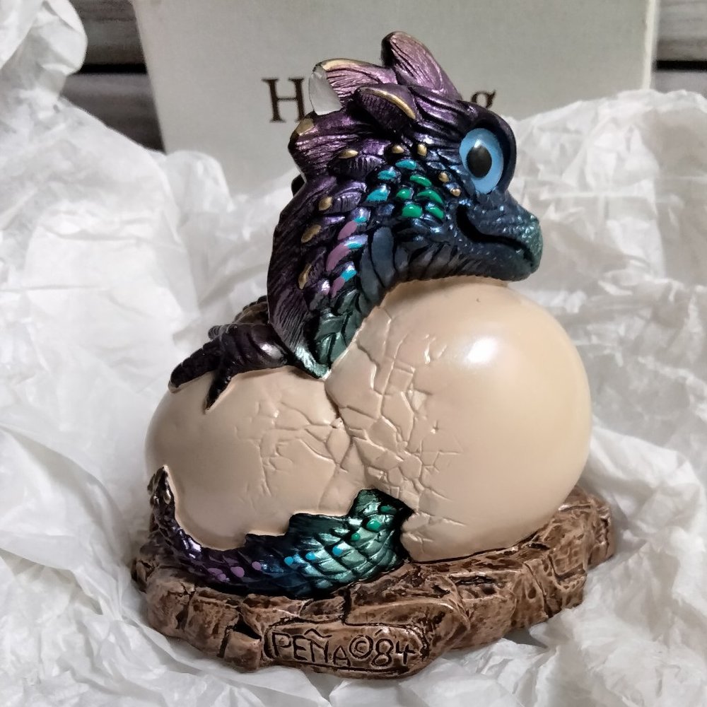 Vintage Peacock Hatching Dragon Statue 1984 PENA, In Original Box - RARE - Picture 6 of 11